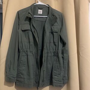 Women’s Green utility Jacket Distress Size Small